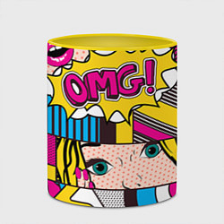 Кружка 3D POP ART, цвет: 3D-белый + желтый — фото 2