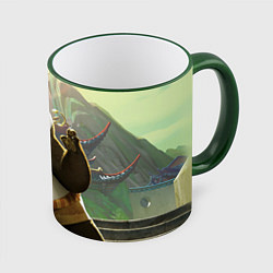 Кружка 3D Кунг фу панда, цвет: 3D-зеленый кант