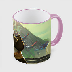 Кружка 3D Кунг фу панда, цвет: 3D-розовый кант