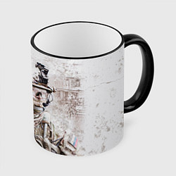 Кружка 3D ФСБ Альфа, цвет: 3D-черный кант