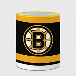 Кружка 3D Boston Bruins, цвет: 3D-желтый кант — фото 2