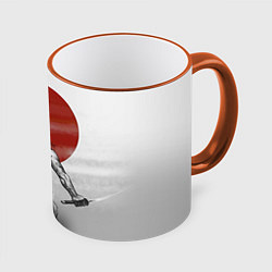 Кружка 3D Ярость самурая, цвет: 3D-оранжевый кант