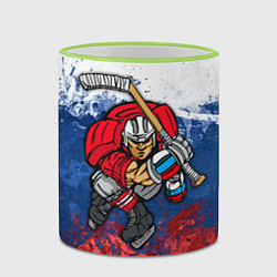 Кружка 3D Русский хоккеист, цвет: 3D-светло-зеленый кант — фото 2