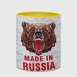 Кружка 3D Bear: Made in Russia, цвет: 3D-белый + желтый — фото 2