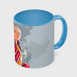 Кружка 3D One Punch Man Fist, цвет: 3D-белый + небесно-голубой