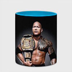 Кружка 3D Dwayne Johnson, цвет: 3D-белый + небесно-голубой — фото 2