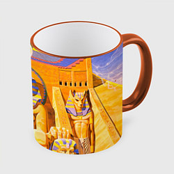 Кружка 3D Iron Maiden: Pharaon, цвет: 3D-оранжевый кант
