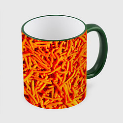 Кружка 3D Морковь, цвет: 3D-зеленый кант