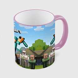 Кружка 3D Minecraft Rider, цвет: 3D-розовый кант