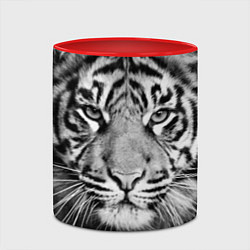 Кружка 3D Красавец тигр, цвет: 3D-белый + красный — фото 2