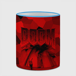 Кружка 3D DOOM: Red Polygon, цвет: 3D-небесно-голубой кант — фото 2