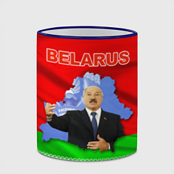 Кружка 3D Беларусь - Александр Лукашенко, цвет: 3D-синий кант — фото 2