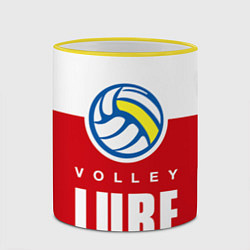 Кружка 3D Волейбол 62, цвет: 3D-желтый кант — фото 2