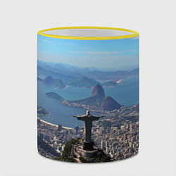 Кружка 3D Рио-де-Жанейро, цвет: 3D-желтый кант — фото 2
