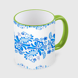 Кружка 3D Гжель, цвет: 3D-светло-зеленый кант