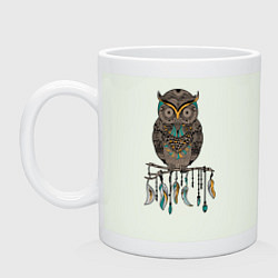 Кружка керамическая Сова-шаман, цвет: фосфор