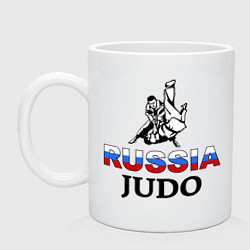 Кружка керамическая Russia judo, цвет: белый