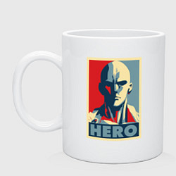 Кружка керамическая Saitama Hero, цвет: белый