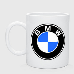 Кружка керамическая Logo BMW, цвет: белый