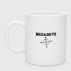 Кружка керамическая Megadeth Compass, цвет: белый