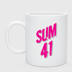 Кружка керамическая Sum 41: Pink style, цвет: белый