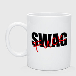 Кружка керамическая SWAG Fuck, цвет: белый