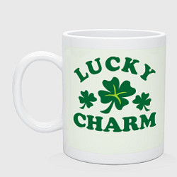 Кружка керамическая Lucky charm - клевер, цвет: фосфор