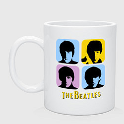 Кружка керамическая The Beatles: pop-art, цвет: белый
