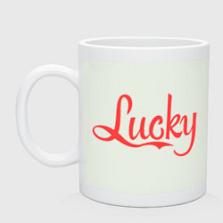 Кружка керамическая Lucky logo, цвет: фосфор