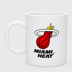 Кружка керамическая Miami Heat-logo, цвет: белый