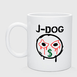 Кружка керамическая HU: J-Dog, цвет: белый