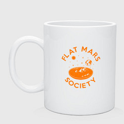 Кружка керамическая Flat Mars Society, цвет: белый