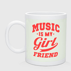 Кружка керамическая Music is my girlfriend, цвет: фосфор