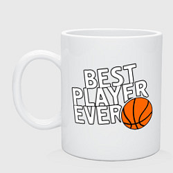 Кружка керамическая Best player ever.(Лучший игрок всех времен), цвет: белый