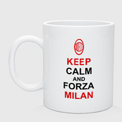 Кружка керамическая Keep Calm & Forza Milan, цвет: белый