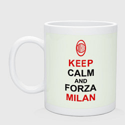 Кружка керамическая Keep Calm & Forza Milan, цвет: фосфор