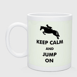 Кружка керамическая Keep Calm & Jump On, цвет: фосфор