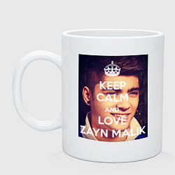 Кружка керамическая Keep Calm & Love Zayn Malik, цвет: белый