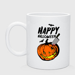 Кружка керамическая Happy halloween, цвет: белый