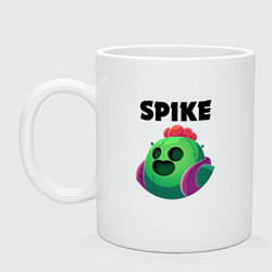 Кружка керамическая BRAWL STARS SPIKE, цвет: белый