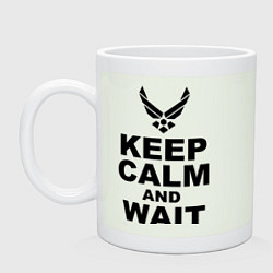 Кружка керамическая Keep Calm & Wait For Him, цвет: фосфор