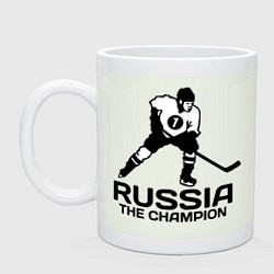Кружка керамическая Russia: Hockey Champion, цвет: фосфор