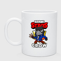 Кружка керамическая BRAWL STARS CROW, цвет: белый