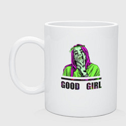 Кружка керамическая GOOD GIRL BILLIE, цвет: белый