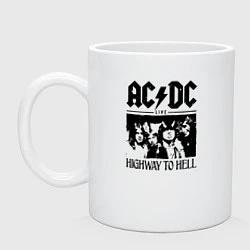 Кружка керамическая ACDC highway to hell, цвет: белый