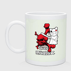 Кружка керамическая Свинка Пигги из Roblox, цвет: фосфор
