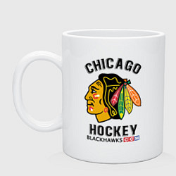 Кружка керамическая CHICAGO BLACKHAWKS NHL, цвет: белый
