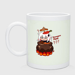 Кружка керамическая Genshin Impact Paimon food, цвет: фосфор