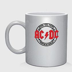 Кружка керамическая ACDC, цвет: серебряный