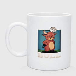 Кружка керамическая Bull, цвет: белый